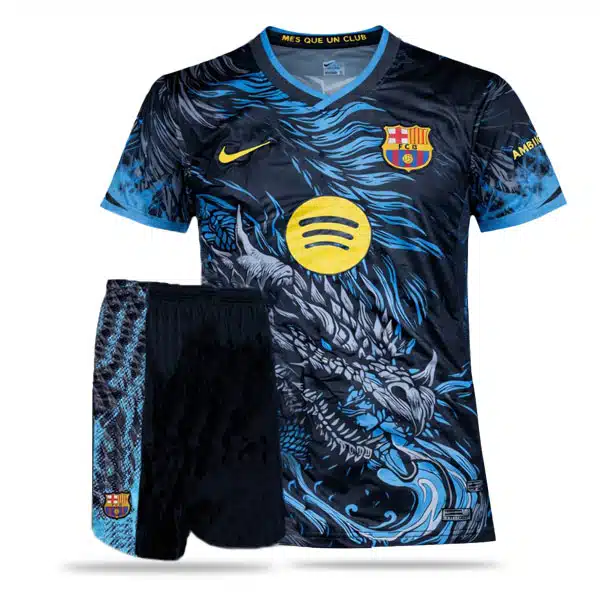 Barcelona Dragon Kit 2026 With Short (2) خرید پیراهن و شرت دراگون بارسلونا ۲۰۲۶