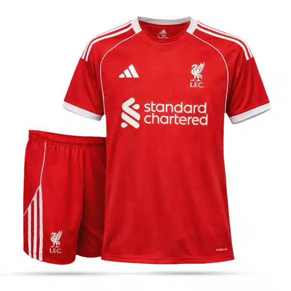 Liverpool Home Kit 2026 With Short (1) خریدپیراهن و شرت اول لیورپول
