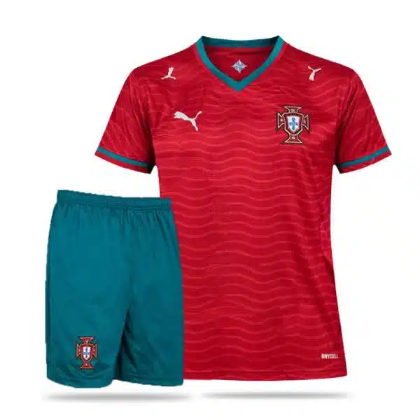 Portugal Home Kit 2026 With Short پیراهن و شرت اول پرتغال ۲۰۲۶ ( قرمز) - Image 1