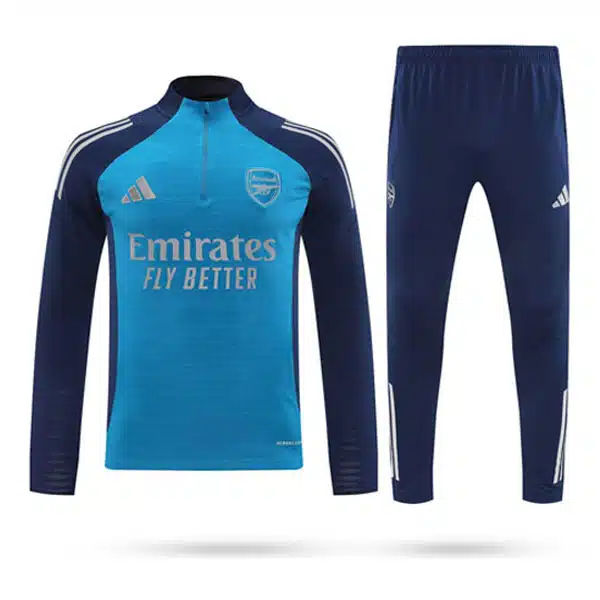 Arsenal Tracksuit 2026 Blue خریدسویشرت شلوار نیم زیپ آرسنال