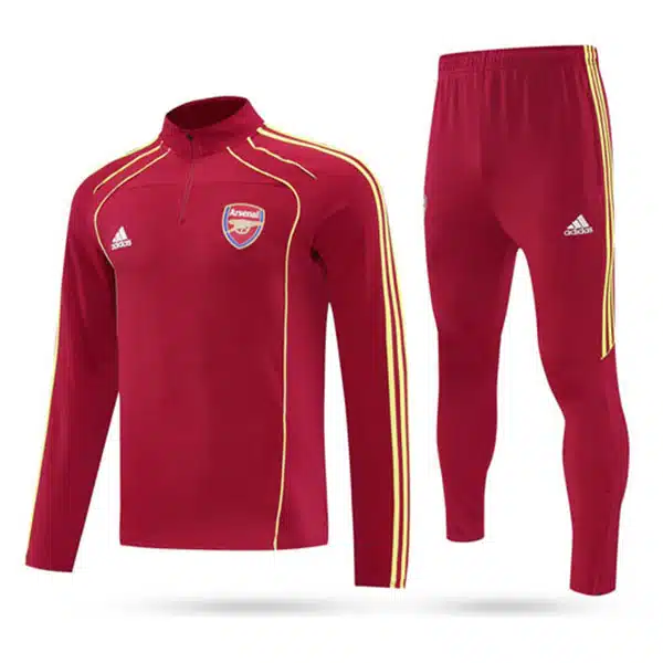 Arsenal-Tracksuit-2026-Red خریدسویشرت شلوار نیم زیپ آرسنال