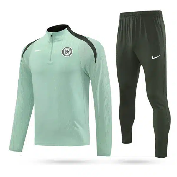 Chelsea Tracksuit 2026 Green خریدسویشرت شلوار نیم زیپ چلسی