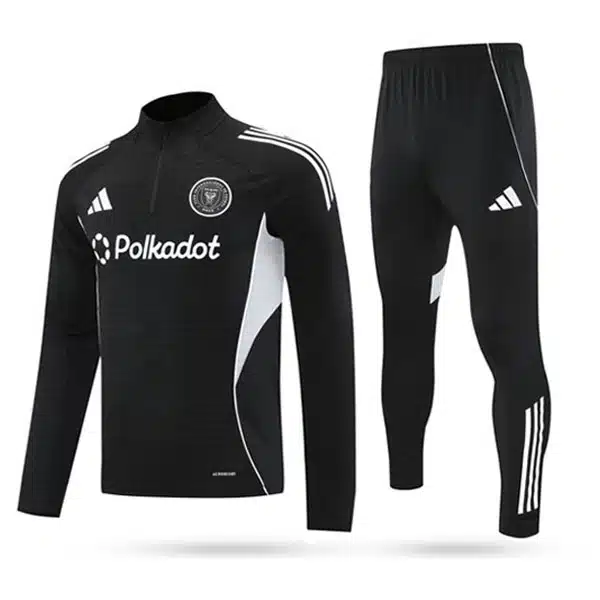 Inter Miami Tracksuit 2026 Black خریدسویشرت شلوار نیم زیپ اینترمیامی