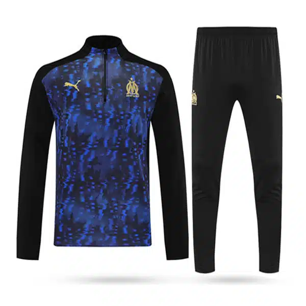 Marseille-Tracksuit-2026-Navy-Blue خریدسویشرت شلوار نیم زیپ مارسی