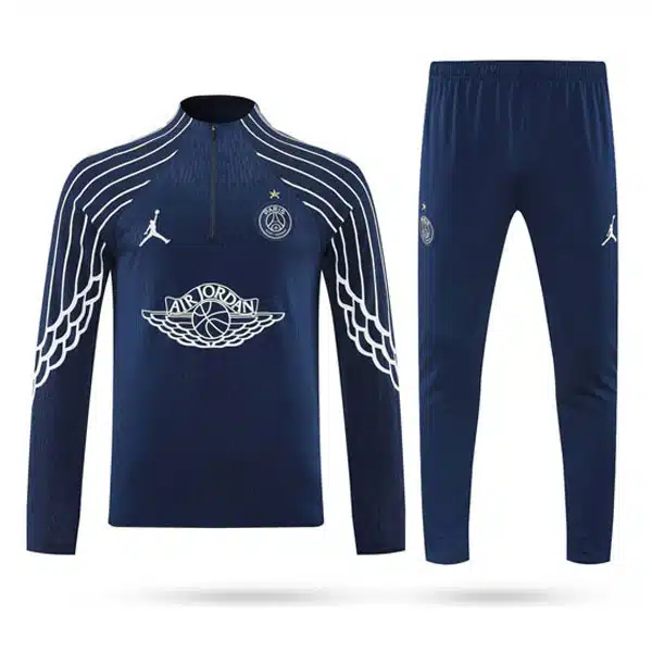 Paris Tracksuit 2026 Navy Blue خریدسویشرت شلوار نیم زیپ پاریسن ژرمن
