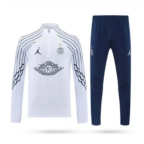 Paris Tracksuit 2026 White خریدسویشرت شلوار نیم زیپ پاریسن ژرمن