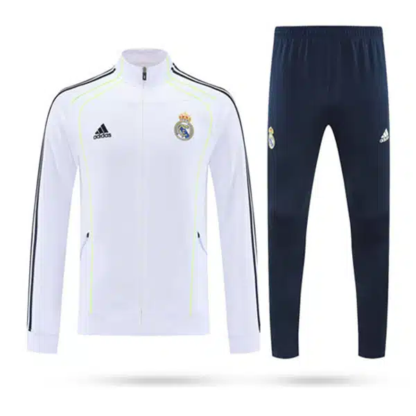 Real Madrid Tracksuit 2026 White خریدسویشرت شلوار نیم زیپ رئال مادرید