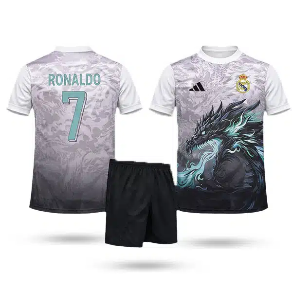 Ronaldo Real Madrid Dragon Kit Felament WIth Short (3) خریدپیراهن و شرت دراگون رئال مادرید رونالدو