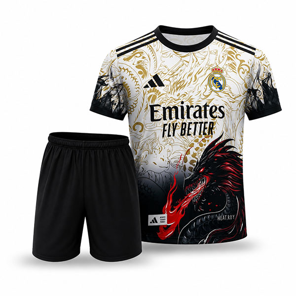 Real Madrid Dragon Kit 2026 With Short Felament (4) خریدپیراهن و شرت دراگون رئال مادرید